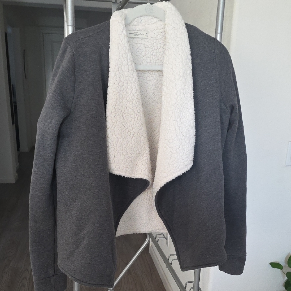Abercrombie & Fitch Charcoal Gray Teddy Jacket